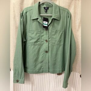 Jones New York Green Linen Jacket